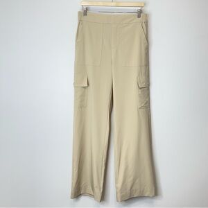 Lou & Grey Tan Wanderweave Wide Leg Cargo Pant Pull On Women's Size M